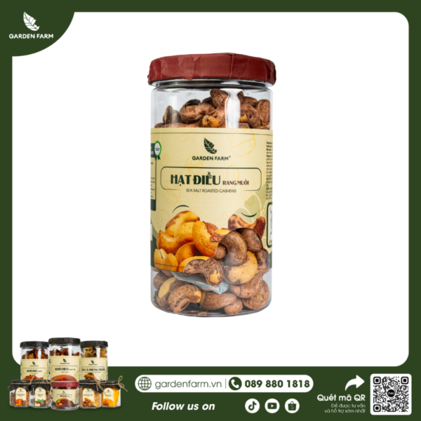 Hạt điều rang muối GARDEN FARM hũ 500g