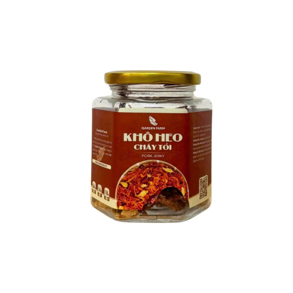 Khô heo cháy tỏi GARDEN FARM Hũ Thuỷ Tinh 90g