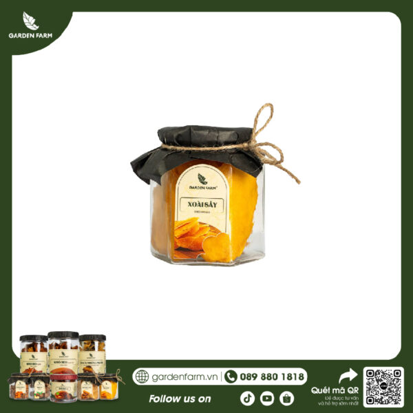 Xoài sấy hũ GARDEN FARM Hũ Thuỷ Tinh 180g