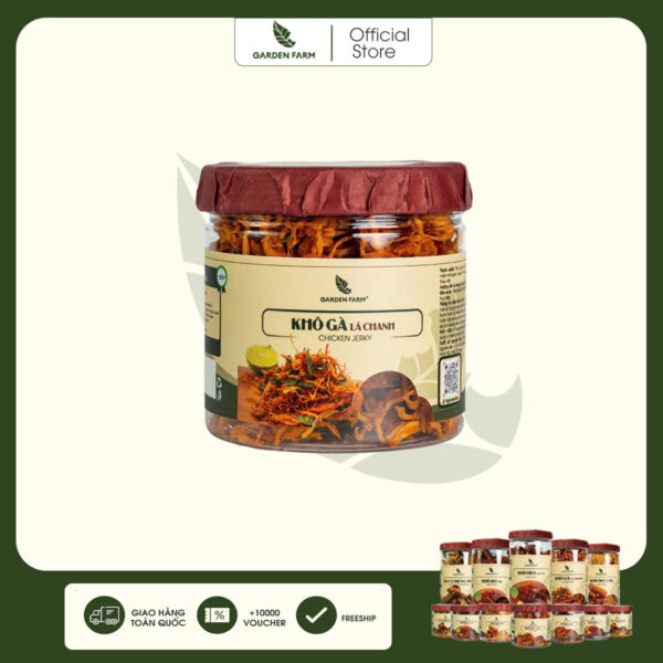 Khô Gà Lá Chanh GARDEN FARM Hũ 110g