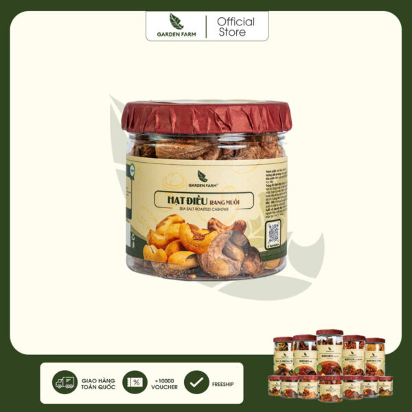 Hạt điều rang muối GARDEN FARM hũ 150g