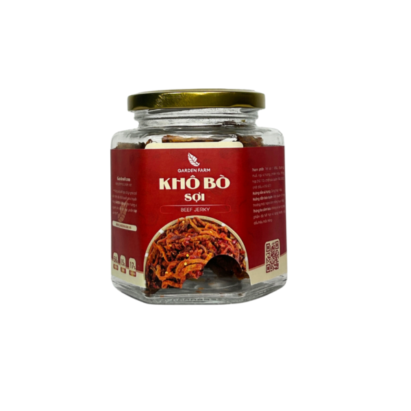 Khô bò sợi GARDEN FARM hũ thuỷ tinh 90g