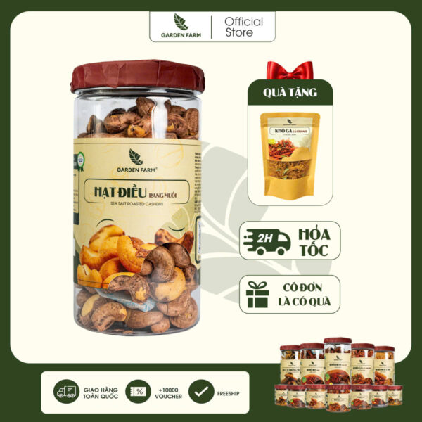 Hạt điều rang muối GARDEN FARM hũ 500g