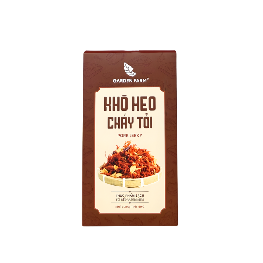 Khô heo cháy tỏi 50gr - Hộp Giấy GARDEN FARM